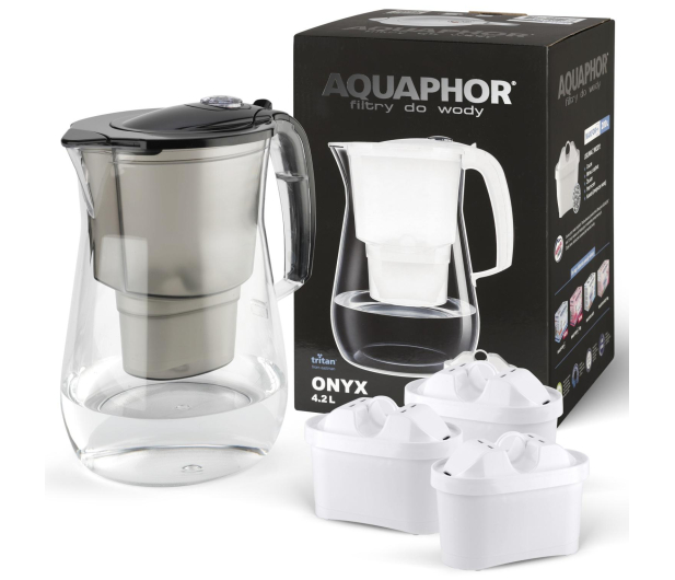 AQUAPHOR Dzbanek filtrujący Onyx 4,2l z licznikiem + 3 wkłady Maxfor+ - 1286036 - zdjęcie 4